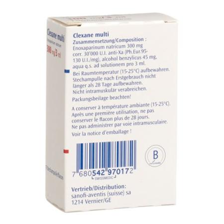 Clexane Multi Inj Soluble 300mg/3ml perf 3ml - PrimeCare Global