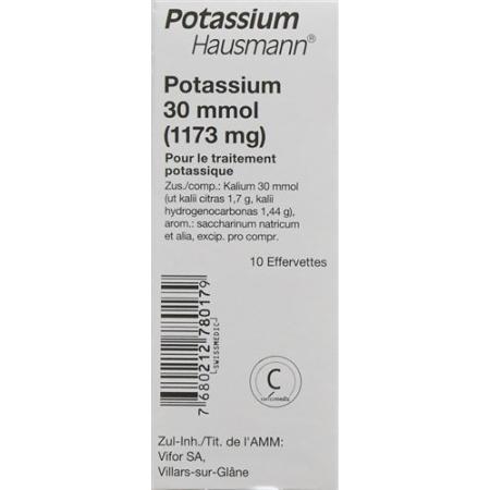 Potassium Effervetten Hausmann Brausetable 10 pcs - PrimeCare Global