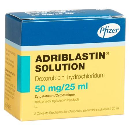 Adriblastin Solution Inj L&ouml;s 50 mg/25ml 2 Cytosafe 25 ml - PrimeCare Global