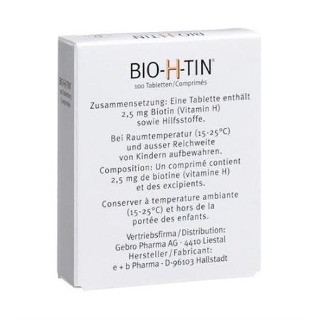Bio H Tin Tabl 100 pcs - PrimeCare Global