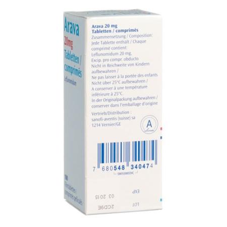 Arava Filmtablet 20 mg 100 pcs - PrimeCare Global