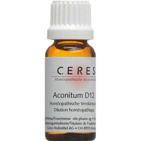 Ceres Aconitum D 12 Dilution Bottle 20 ml - PrimeCare Global