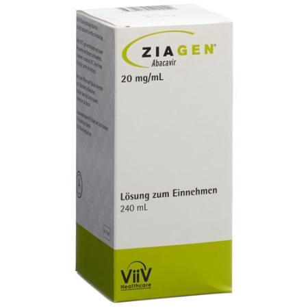Ziagen drinking solution 20 mg/ml bottle 240 ml - PrimeCare Global