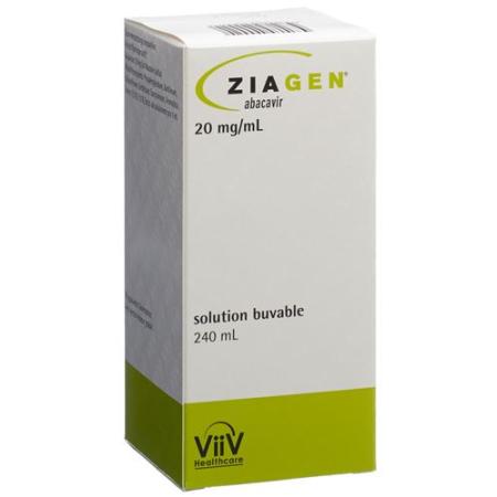 Ziagen drinking solution 20 mg/ml bottle 240 ml - PrimeCare Global