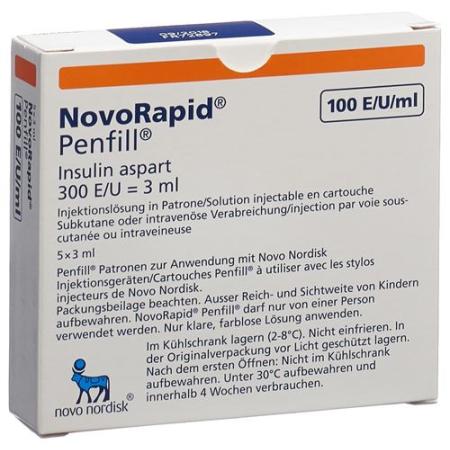 Insulin NovoRapid Penfill Inj Loes 5 cartridge 3ml - PrimeCare Global