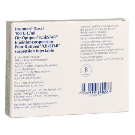Insulin Insuman Basal Inj Susp Optipen 5x3ml - PrimeCare Global