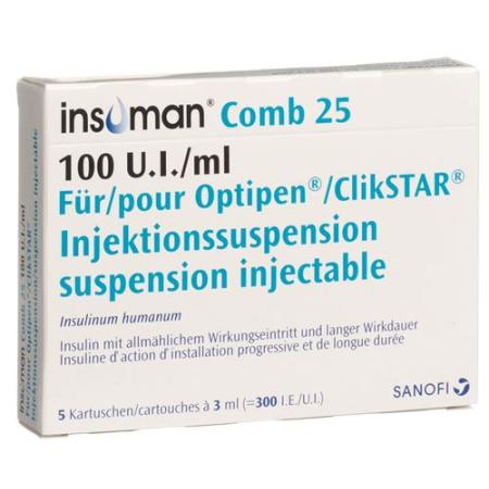 Insulin Insuman Comb 25 Inj Susp Optipen 5 x 3ml - PrimeCare Global