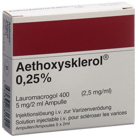 Aethoxysklerol Inj Loes 0.25% 5amp 2ml - PrimeCare Global