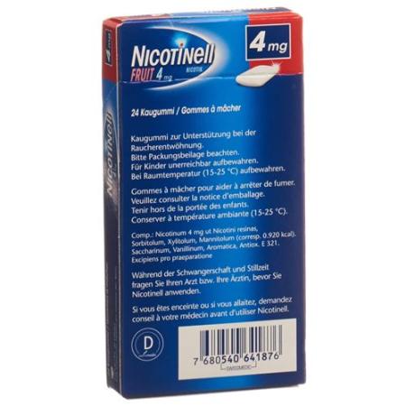 Nicotinell Gum 4 mg fruit 24 pcs - PrimeCare Global