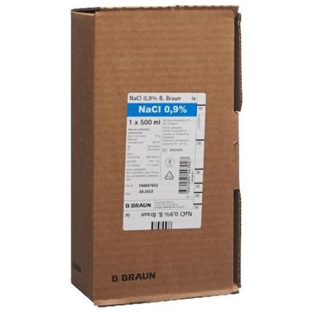 NaCl B. Braun Inf L&ouml;s 0.9% 500ml Ecoflac plus 10 pcs - PrimeCare Global