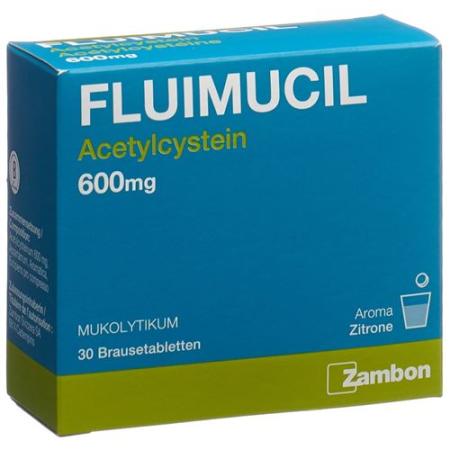 Fluimucil Brausetable 600 mg adults citron 30 pcs - PrimeCare Global