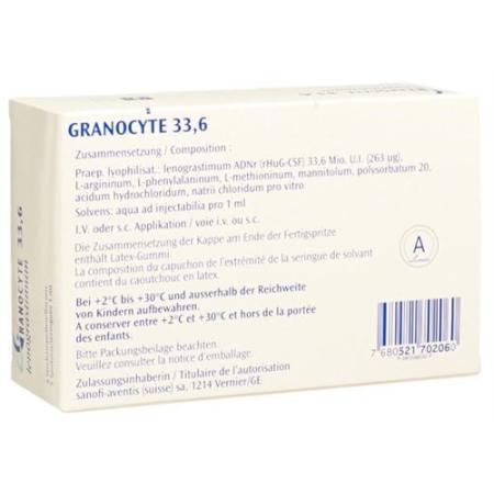 Granocyte dry sub 33.6 million IU with solvent 5 pcs - PrimeCare Global