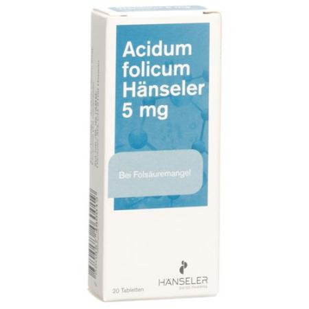Acidum folicum H&auml;nseler Tabl 5 mg 20 pcs - PrimeCare Global