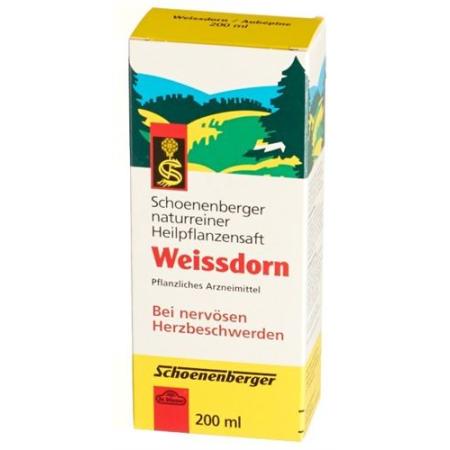 Schoenenberger hawthorn medicinal plant juice bottle 200 ml - PrimeCare Global