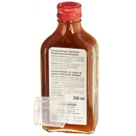 Schoenenberger hawthorn medicinal plant juice bottle 200 ml - PrimeCare Global