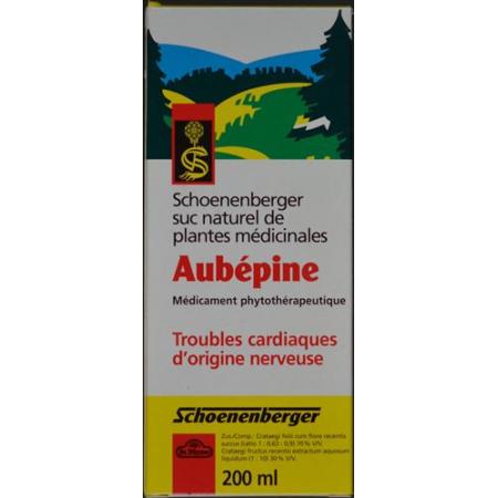 Schoenenberger hawthorn medicinal plant juice bottle 200 ml - PrimeCare Global