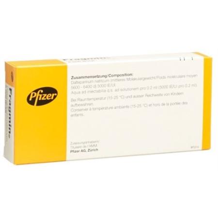 Fragmin Inj L&ouml;s 5000 IU/0.2ml 2 Fertspr 0.2 ml - PrimeCare Global