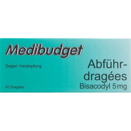 Medibudget Laxative Drag&eacute;es Bisacodyl 5 mg 30 pieces - PrimeCare Global