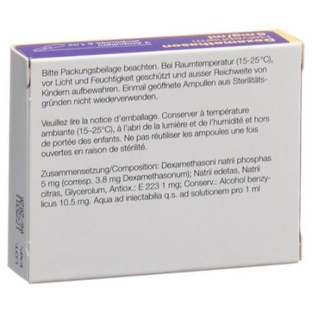 Dexamethasone Helvepharm Inj Loes 5mg/ml 3amp 1ml - PrimeCare Global