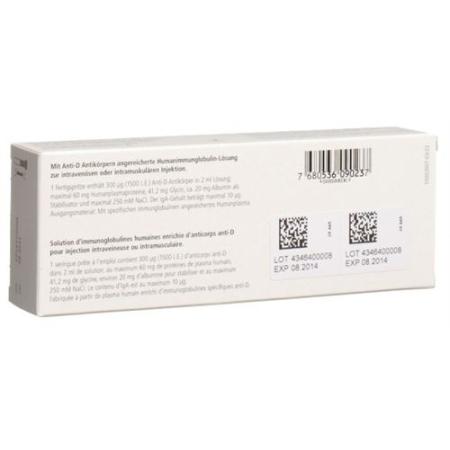 Rhophylac Inj L&ouml;s 300 mcg/2ml Fertspr 2 ml - PrimeCare Global