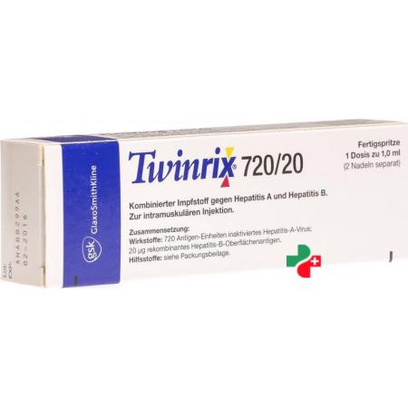 Twinrix 720/20 Inj Susp Fertspr 1ml - PrimeCare Global