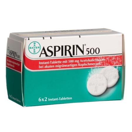 Aspirin Instant tablets 500 mg 6 bags 2 pieces - PrimeCare Global