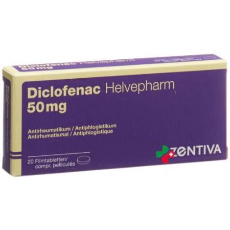 Diclofenac Helvepharm Tabletten 50mg 20 Stück - PrimeCare Global