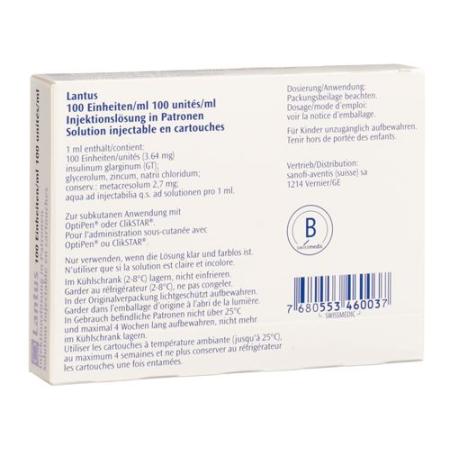 Lantus Inj L&ouml;s 100 U/ml for ClikStar/AllStar Pro/JuniorStar 5 Am - PrimeCare Global