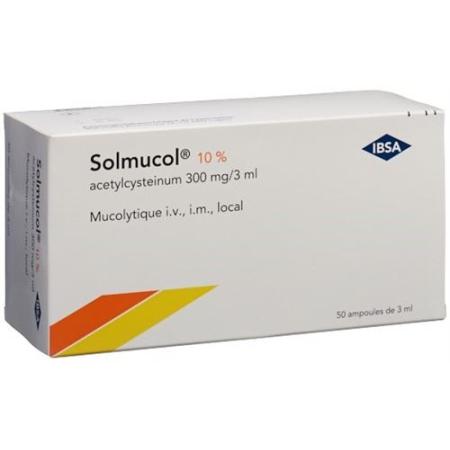 Solmucol 10% Inj L&ouml;s 300 mg/3ml local. i.v. i.m. 50amp 3ml - PrimeCare Global