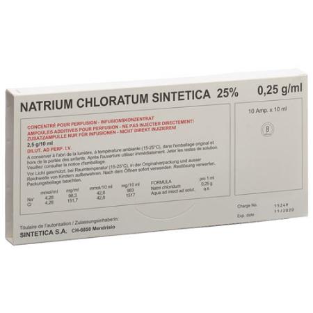 NaCl Sintetica Inf Konz 25% 10ml ampoules 10 pcs - PrimeCare Global