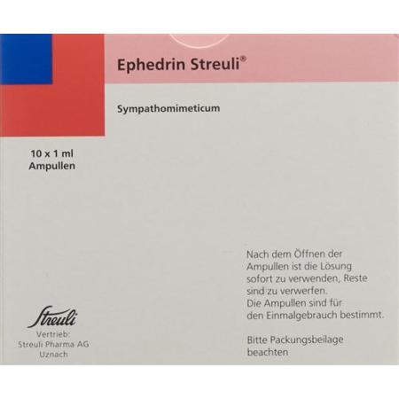 Ephedrine Streuli Inj L&ouml;s 50 mg/ml 10 amp 1 ml - PrimeCare Global