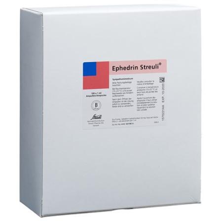 Ephedrine Streuli Inj L&ouml;s 50 mg/ml 100 amp 1 ml - PrimeCare Global
