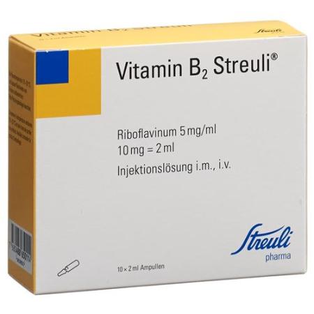 Vitamin B2 Streuli Inj L&ouml;s 10 mg/2ml 10 amp 2 ml - PrimeCare Global