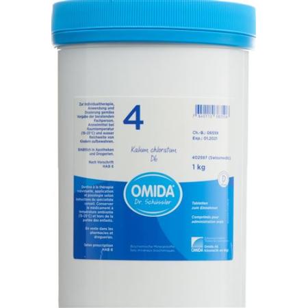 Omida Schuessler Nr4 potassium chloratum Tabl D 6 Ds 1000 g - PrimeCare Global