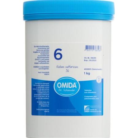 Omida Schuessler Nr6 potassium sulfuricum Tabl D 6 Ds 1000 g - PrimeCare Global
