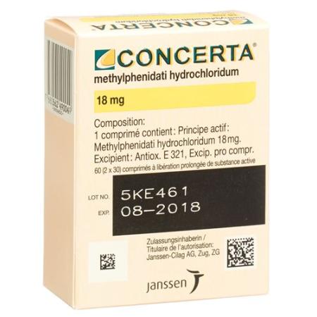 Concerta Tabl 18 mg bottle 60 pcs - PrimeCare Global