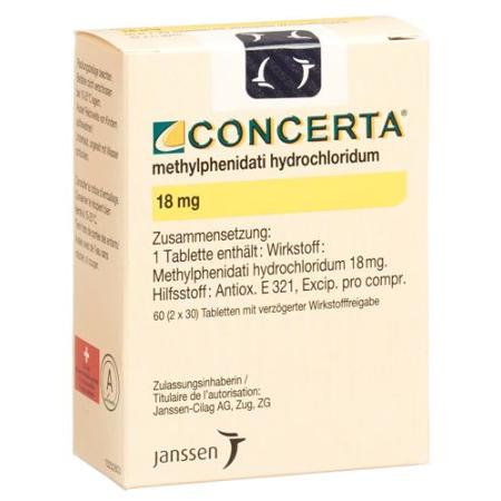 Concerta Tabl 18 mg bottle 60 pcs - PrimeCare Global