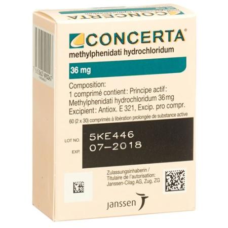 Concerta Tabl 36 mg bottle 60 pcs - PrimeCare Global