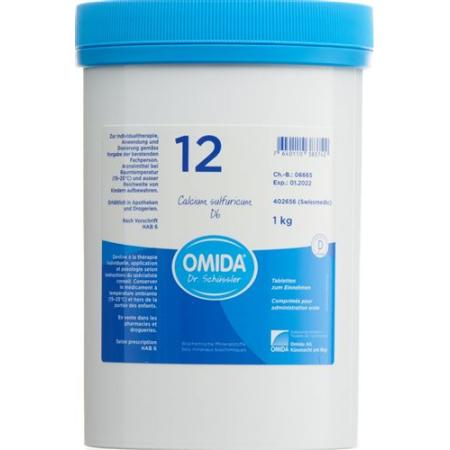 Omida Schuessler Nr12 Calcium sulfuricum Tabl D 6 Ds 1000 g - PrimeCare Global