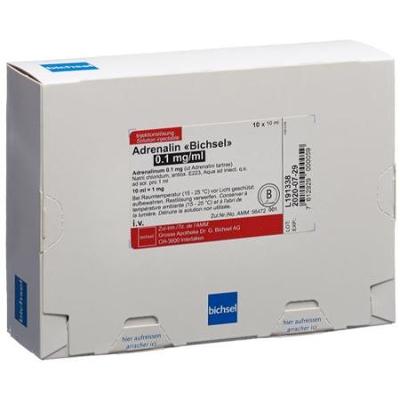 Adrenaline Bichsel Inj L&ouml;s 1 mg/10ml 10 amp 10 ml - PrimeCare Global