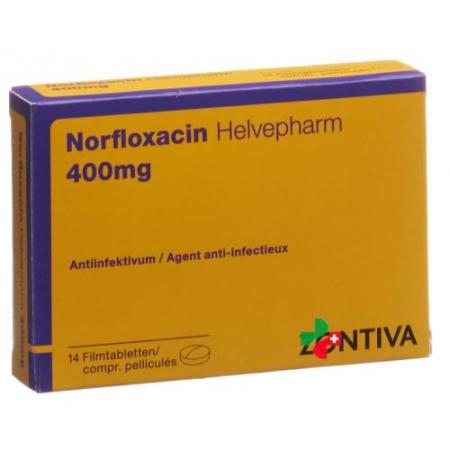 Norfloxacin Helvepharm 400 mg 14 filmtablets - PrimeCare Global