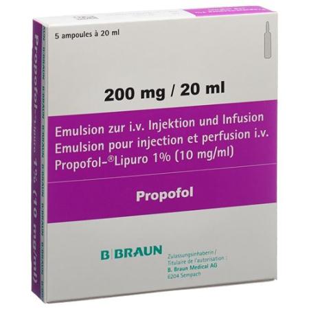 Propofol Lipuro 1% Inj Emuls 200mg/20ml 5amp 20ml - PrimeCare Global