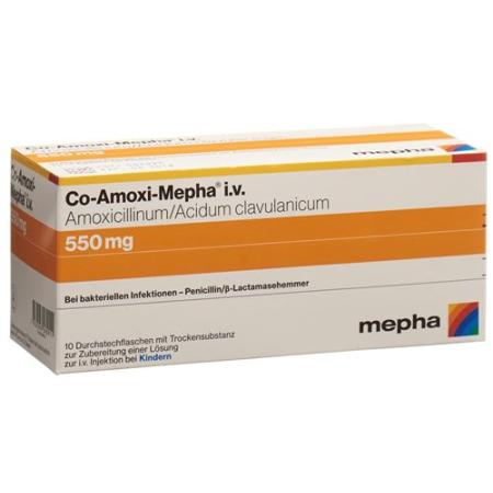 Co-Amoxi-Mepha Trockensub 550 mg Durchstf 10 pcs - PrimeCare Global