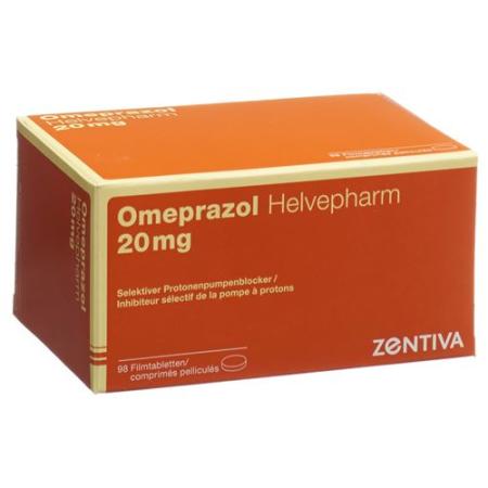 Omeprazol Helvepharm Filmtabl 20 mg 98 pcs - PrimeCare Global