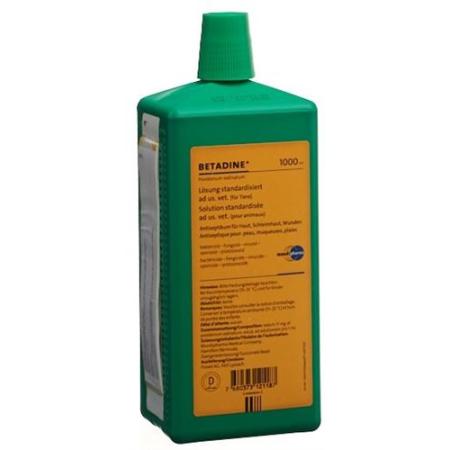 Betadine solution standardized ad us vet. bottle 1000 ml - PrimeCare Global