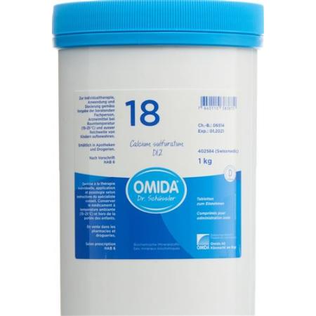 Omida Schuessler Nr18 Calcium sulfuratum Tabl D 12 Ds 1000 g - PrimeCare Global