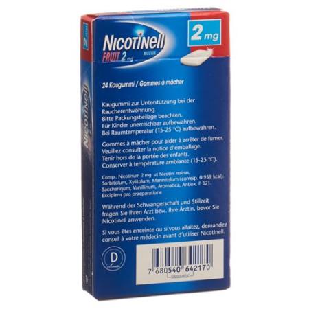 Nicotinell Gum 2 mg fruit 24 pcs - PrimeCare Global