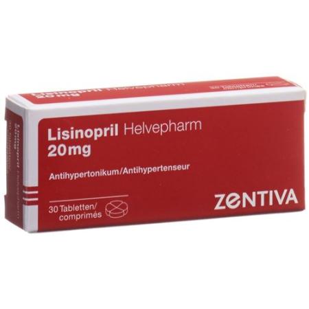 Lisinopril Helvepharm Tabl 20 mg 30 pcs - PrimeCare Global