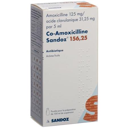 Co-Amoxicillin Sandoz Plv 156.25mg for Suspension Fl 100ml - PrimeCare Global