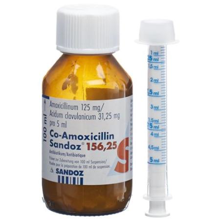 Co-Amoxicillin Sandoz Plv 156.25mg for Suspension Fl 100ml - PrimeCare Global